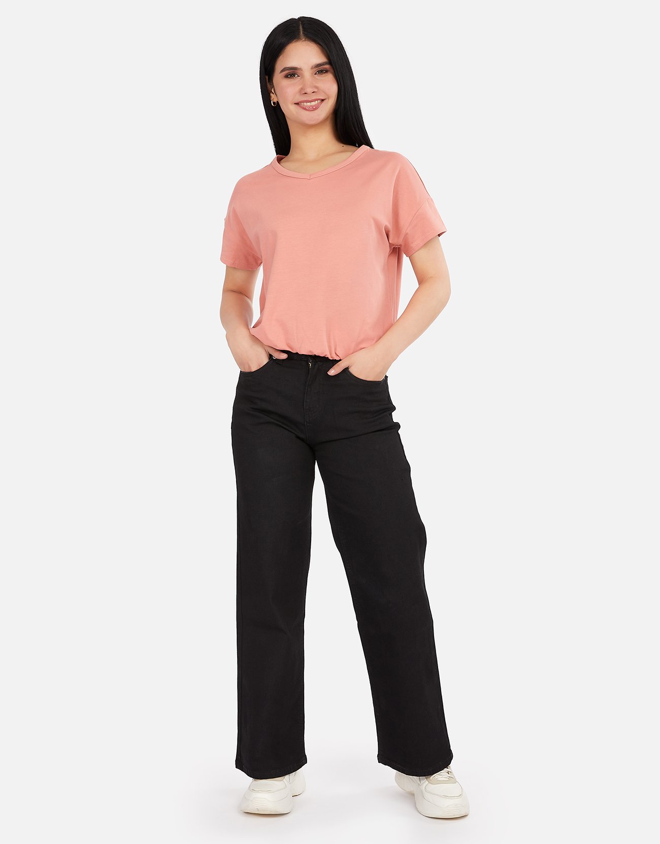 JEANS MUJER PIEERS NEGRO KALILA PANTALÓN TIRO ALTO WIDE LEG - 6