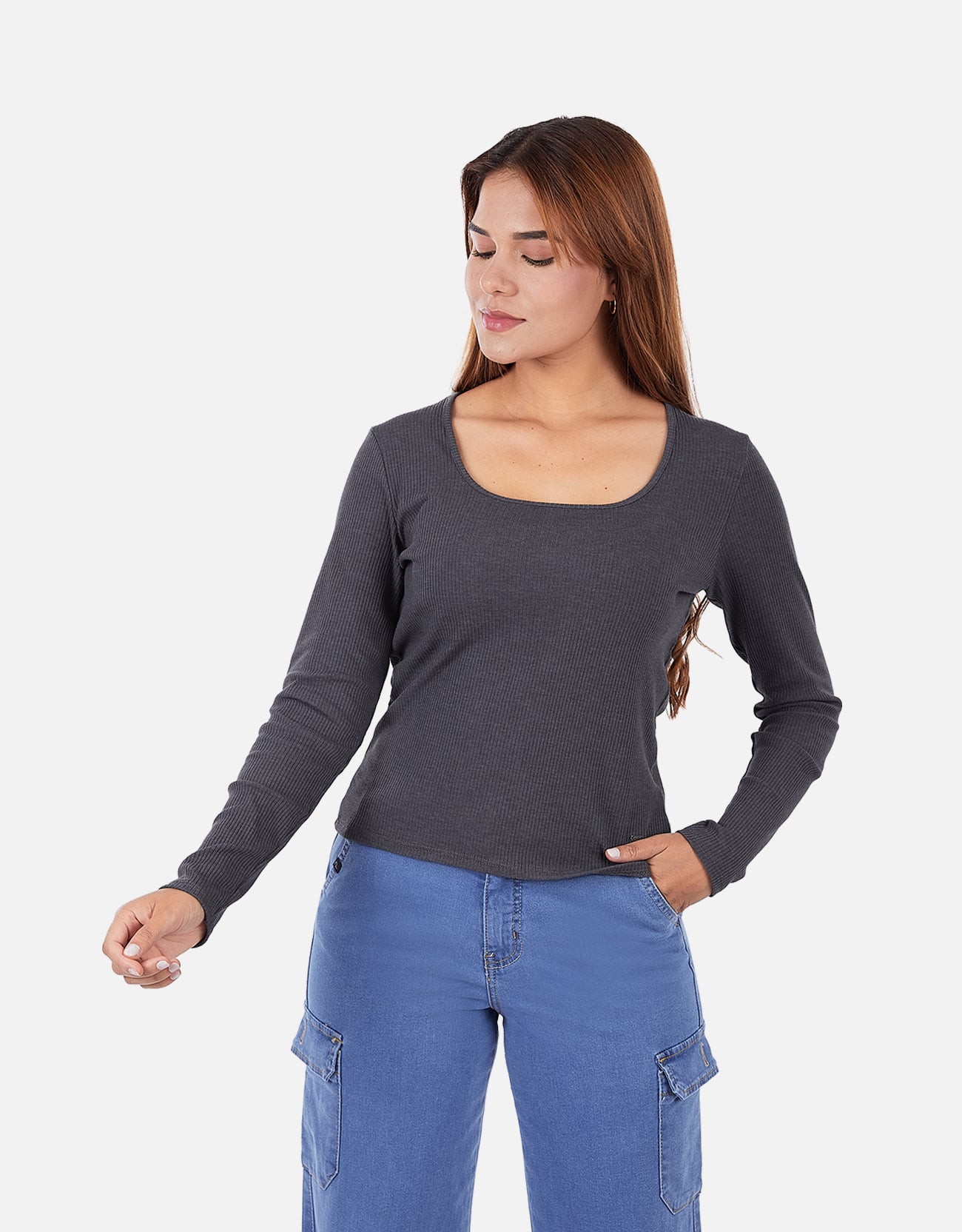 POLO MUJER PIEERS GRIS OSCURO MIRAGE SLIM FIT - 1
