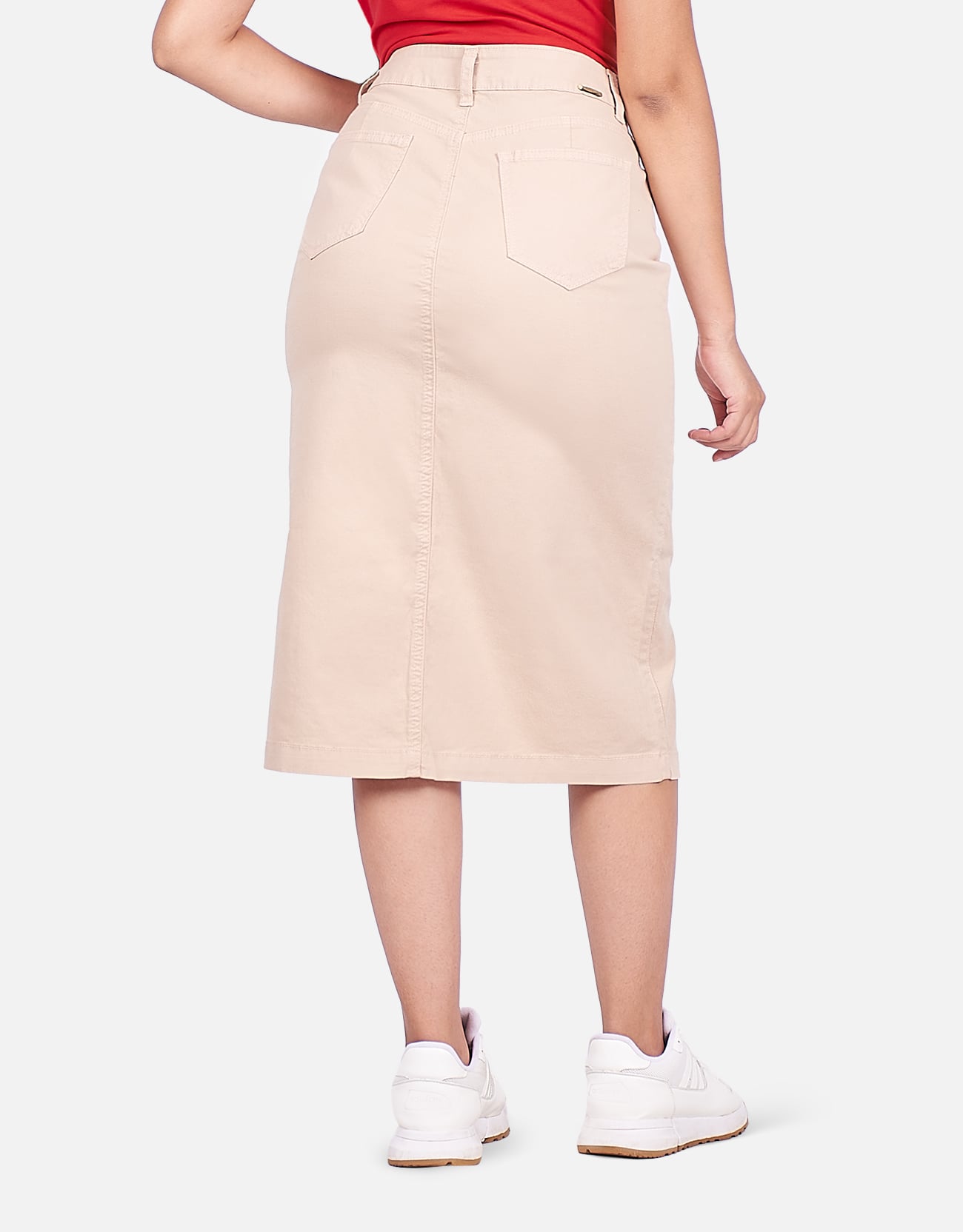 FALDA MUJER PIEERS BEIGE YORLE TIRO ALTO - 2