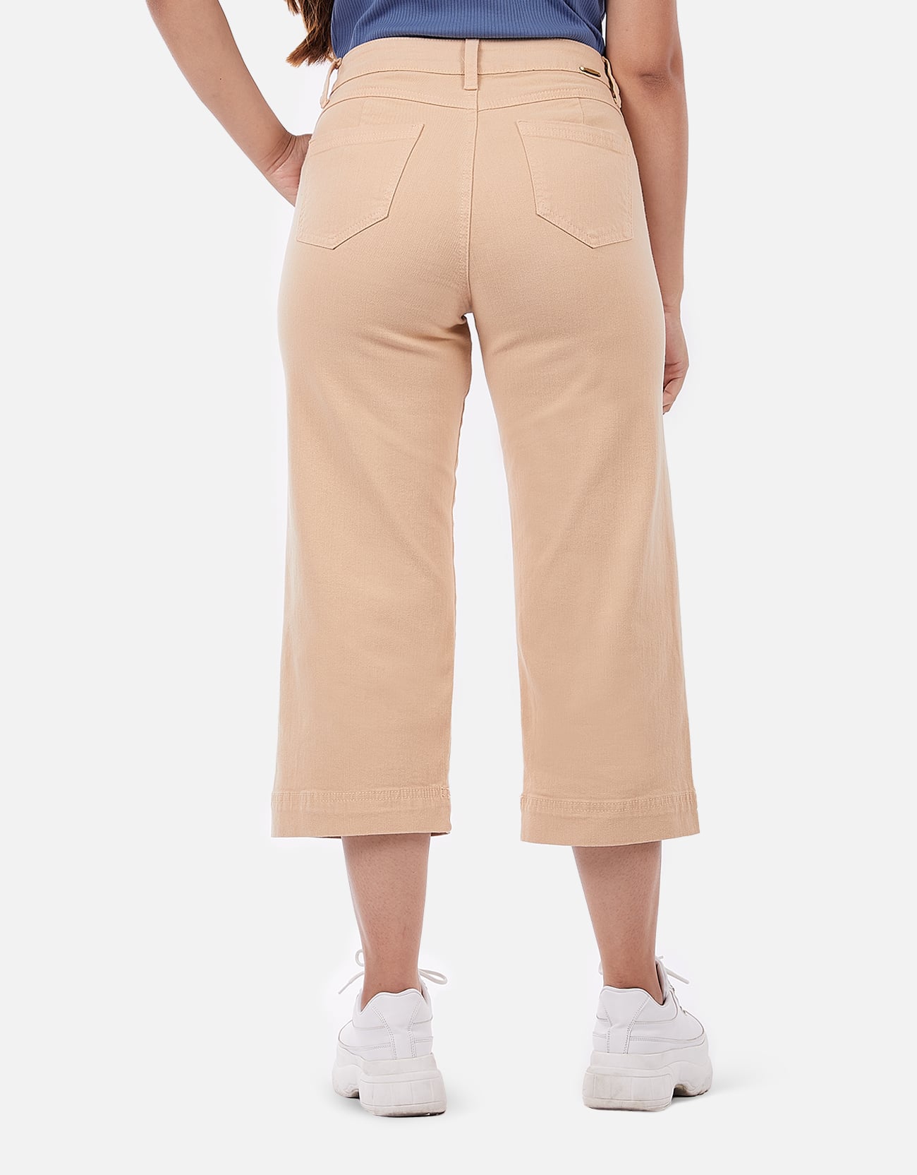 PANTALÓN MUJER PIEERS BEIGE YEDIA TIRO ALTO CULOTTE - 2