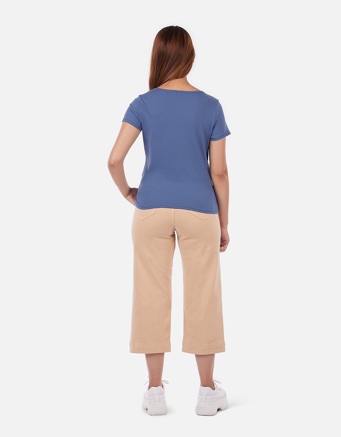 PANTALÓN MUJER PIEERS BEIGE YEDIA TIRO ALTO CULOTTE - 6