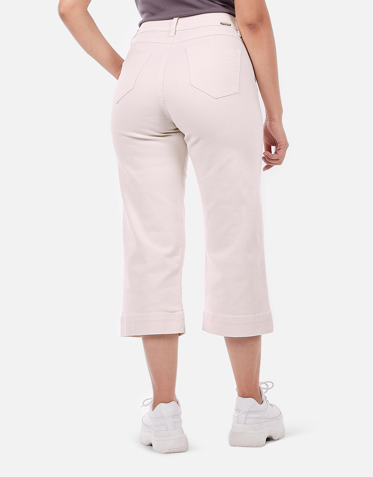 PANTALÓN MUJER PIEERS HUESO YEDIA TIRO ALTO CULOTTE - 2