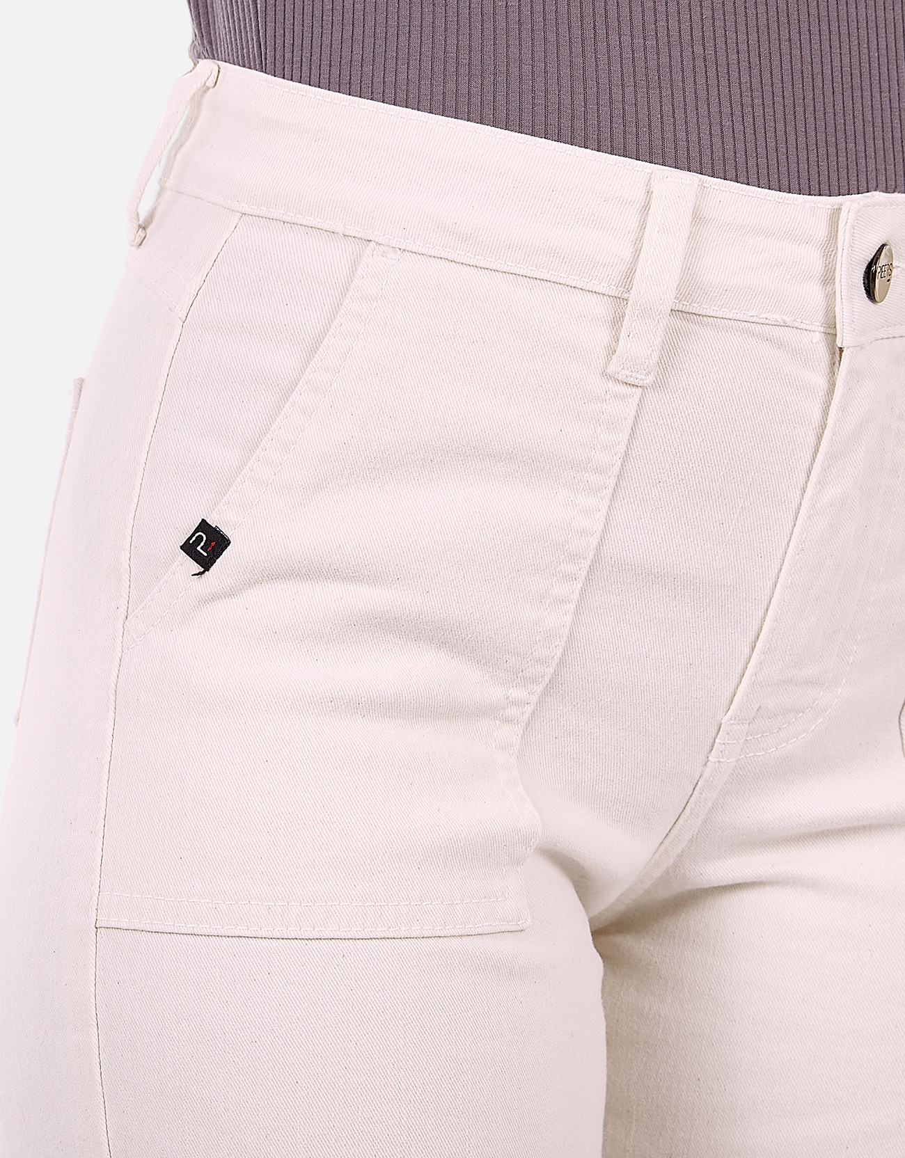 PANTALÓN MUJER PIEERS HUESO YEDIA TIRO ALTO CULOTTE - 3
