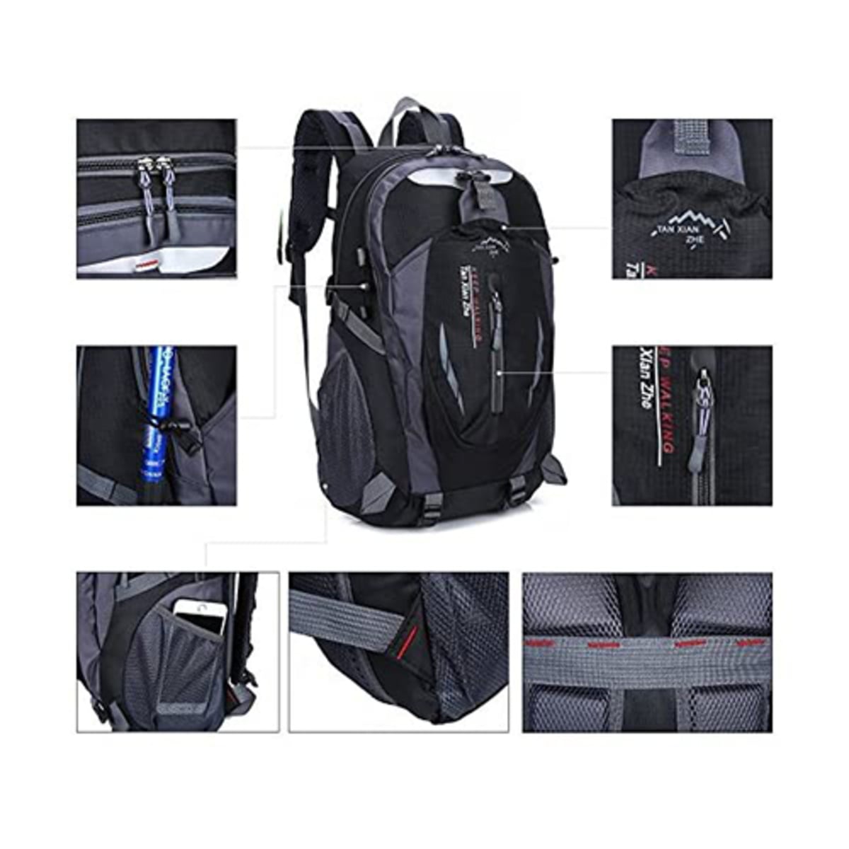 MOCHILA DEPORTIVA SPORT LAPTOP MORRAL VIAJE CAMPING NEGRO - 2