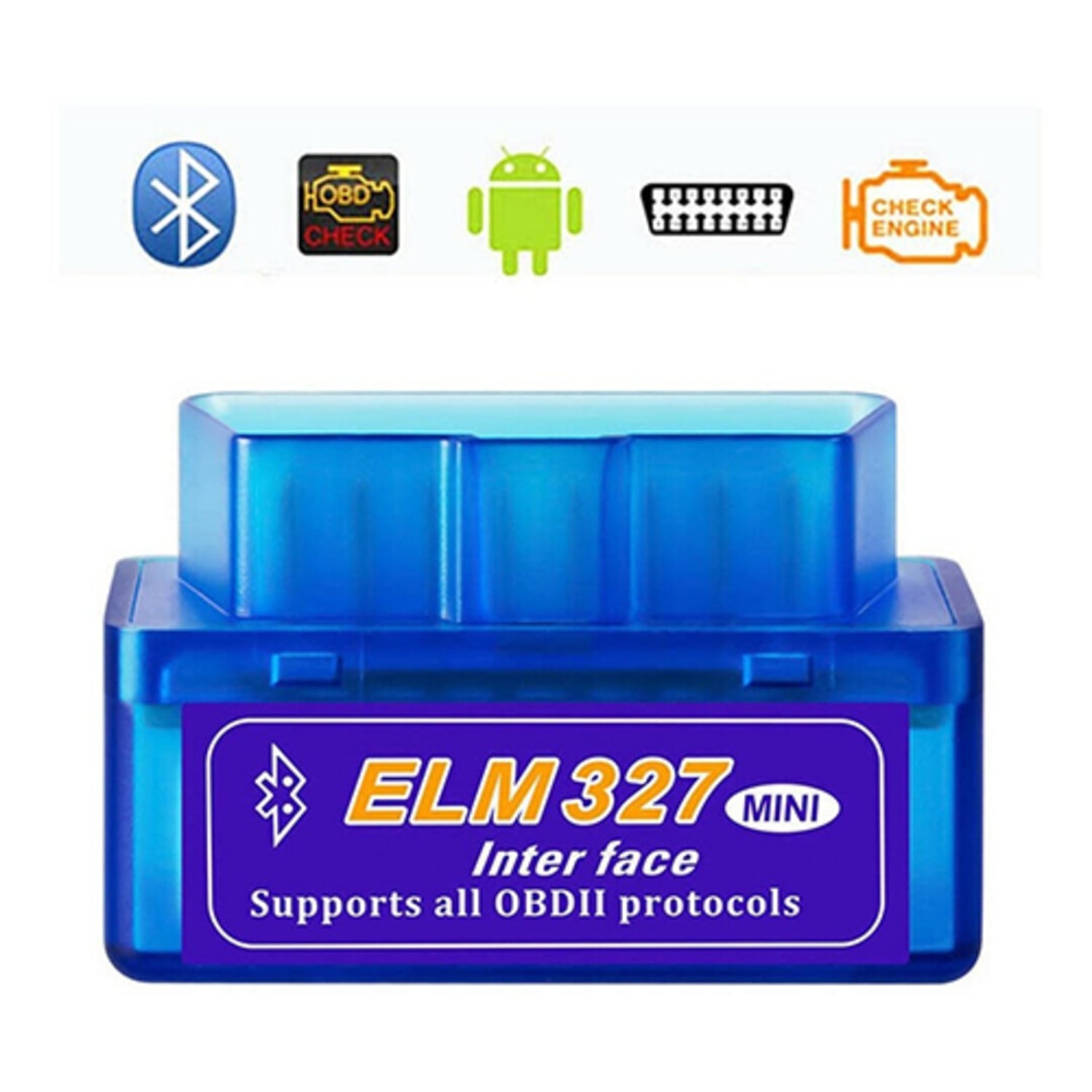 ESCANER ELM327 BLUETOOTH AUTOMOTRIZ SCANNER AUTO OBD2 V2.1 AZUL - 1