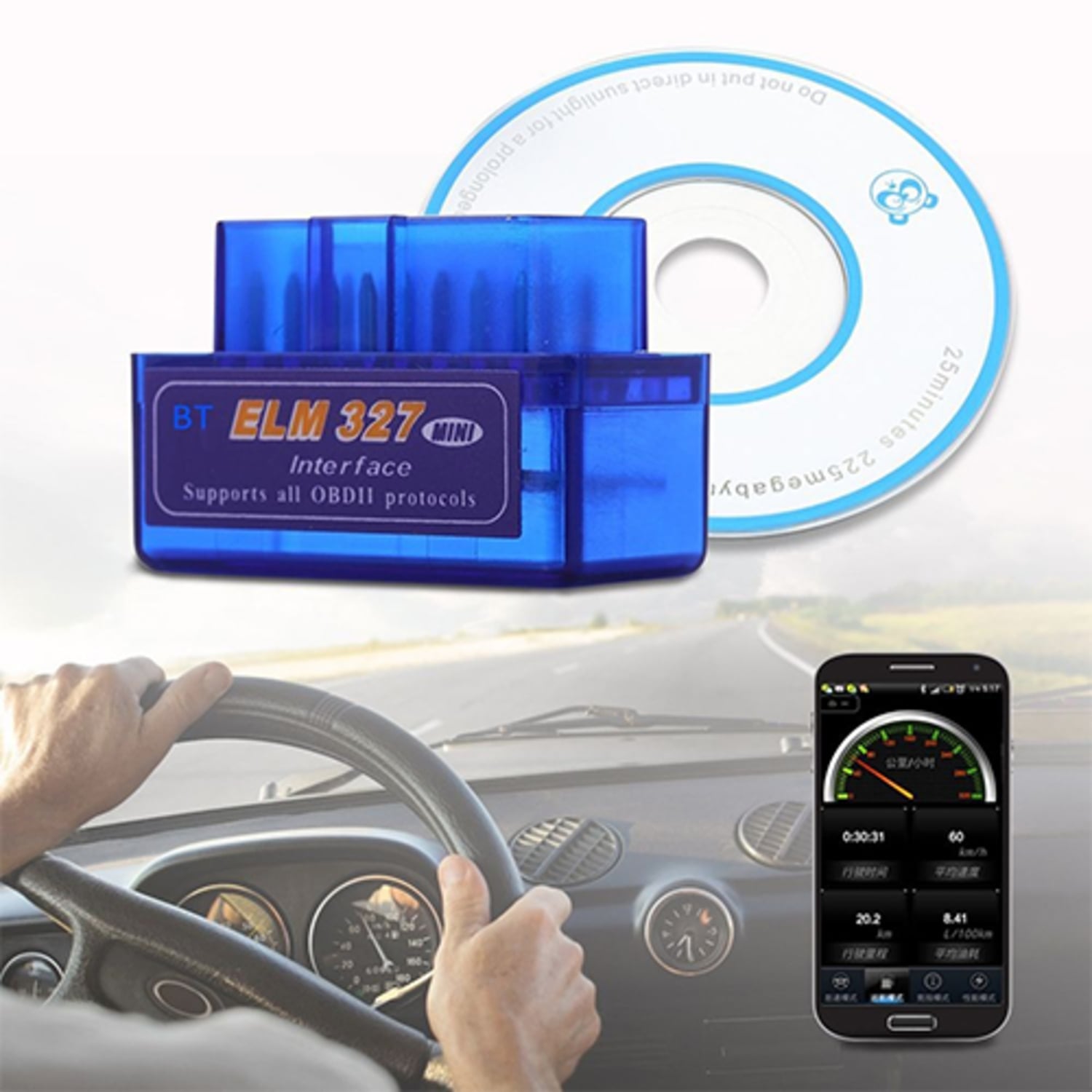 ESCANER ELM327 BLUETOOTH AUTOMOTRIZ SCANNER AUTO OBD2 V2.1 AZUL - 2