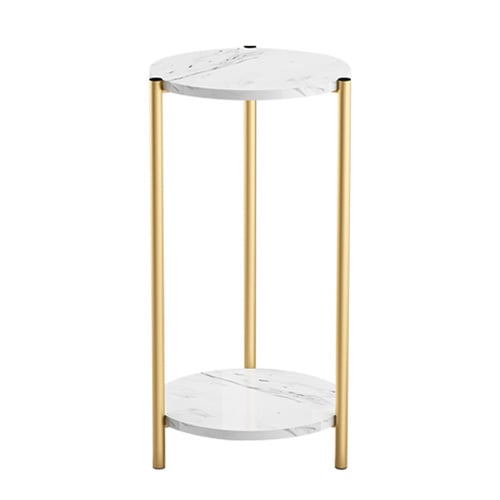 MESA AUXILIAR MODERNA Y ELEGANTE CON DETALLES TIPO MÁRMOL - 1