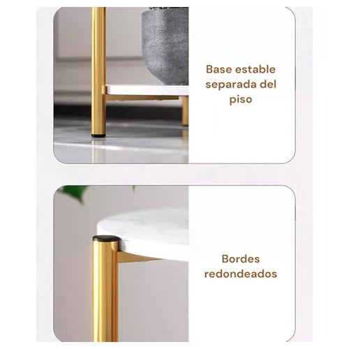 MESA AUXILIAR MODERNA Y ELEGANTE CON DETALLES TIPO MÁRMOL - 2