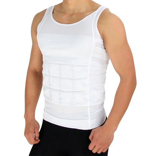 CAMISETA REDUCTORA MASCULINA PARA MOLDEAR ABDOMEN Y PECHO – BLANCO TALLA XL - 1