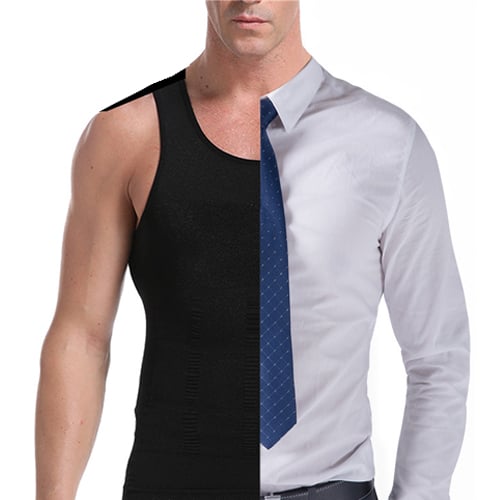 CAMISETA REDUCTORA MASCULINA PARA MOLDEAR ABDOMEN Y PECHO – NEGRO TALLA L - 2