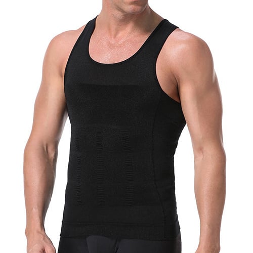 CAMISETA REDUCTORA MASCULINA PARA MOLDEAR ABDOMEN Y PECHO – NEGRO TALLA XL - 1