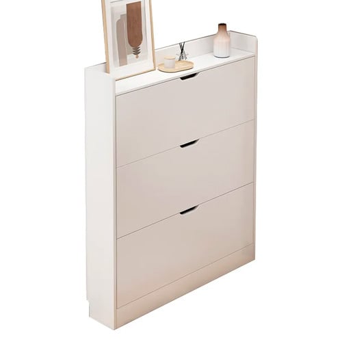 ZAPATERA BLANCA MODERNA 4 NIVELES TIPO ABATIBLE PARA HOGAR - 2