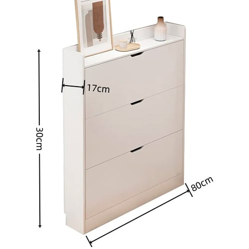 ZAPATERA BLANCA MODERNA 4 NIVELES TIPO ABATIBLE PARA HOGAR - 3