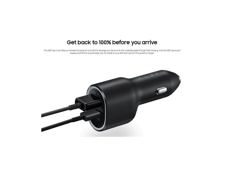 CARGADOR SAMSUNG DE AUTO SUPER CARGA RAPIDA 45W - NEGRO - 4