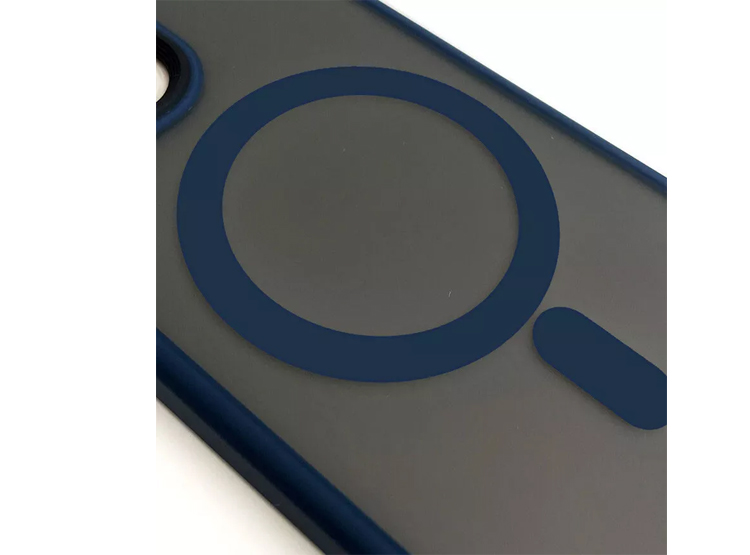 CASE MAGSAFE MATE PARA IPHONE 14 PRO MAX AZUL + MICA DE VIDRIO 11D COMPLETO - 3