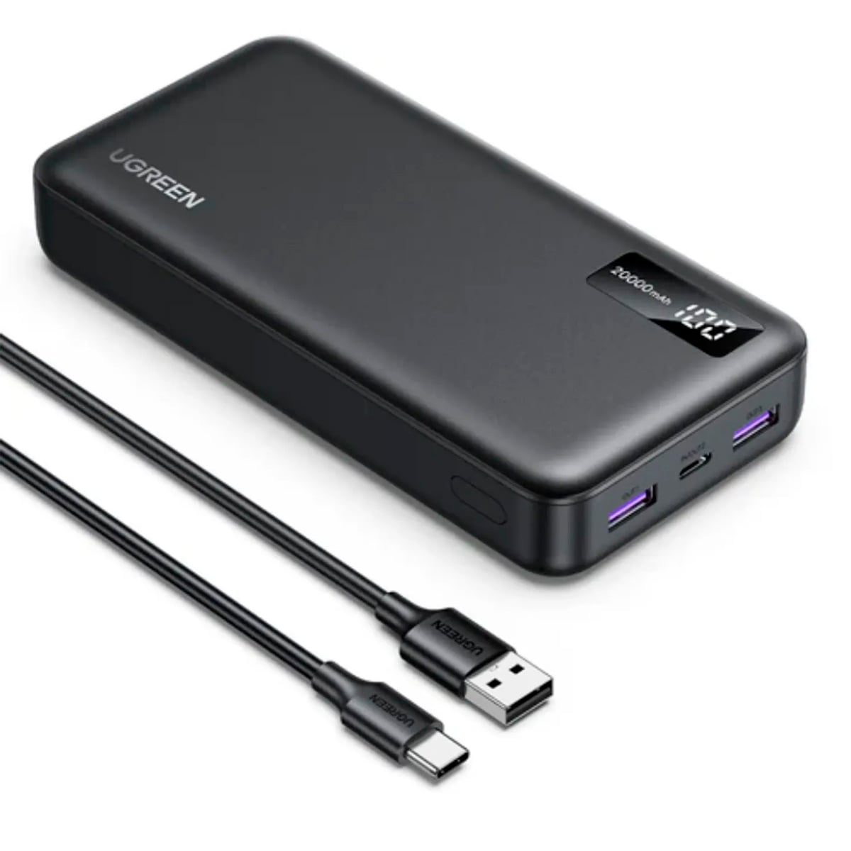 POWER BANK UGREEN 20.000MAH CARGA RAPIDA PORTATIL 20W PB312 NEGRO - 1