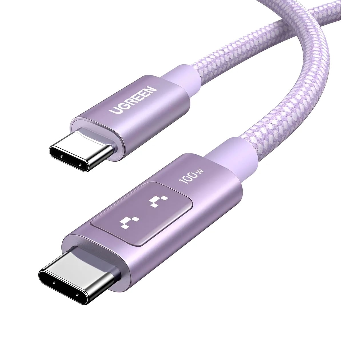 CARGADOR ROBOT UGREEN 65W + CABLE PANTALLA 100 W 2M LILA - 3
