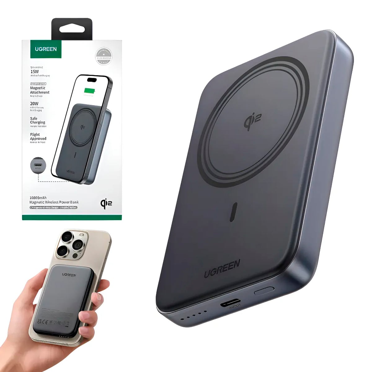 POWERBANK UGREEN QI2 MAGNETIC 10000MAH 20W PARA IPHONE 16, 17 - 2