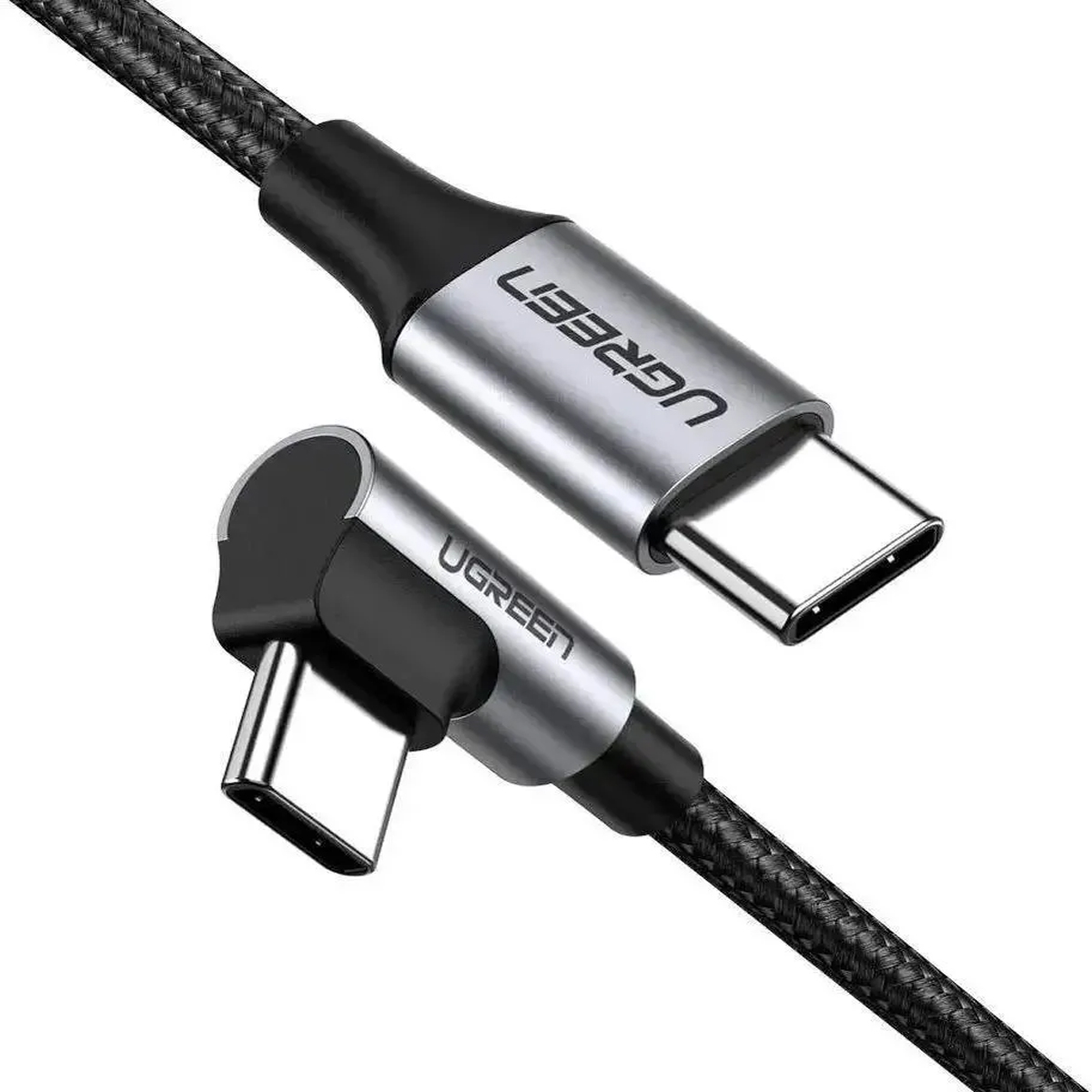 CABLE UGREEN US255 DE TIPO-C A TIPO-C 2 METROS TRENZADO 3A GRIS - 2