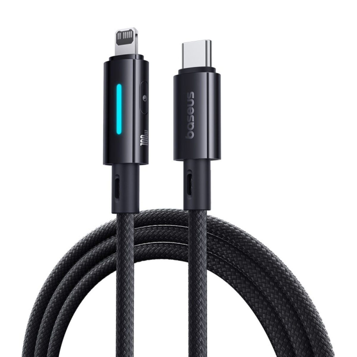 CABLE BASEUS LIT USB-C A LIGHTNING 20W DE 2M CARGA RÁPIDA NEGRO - 2
