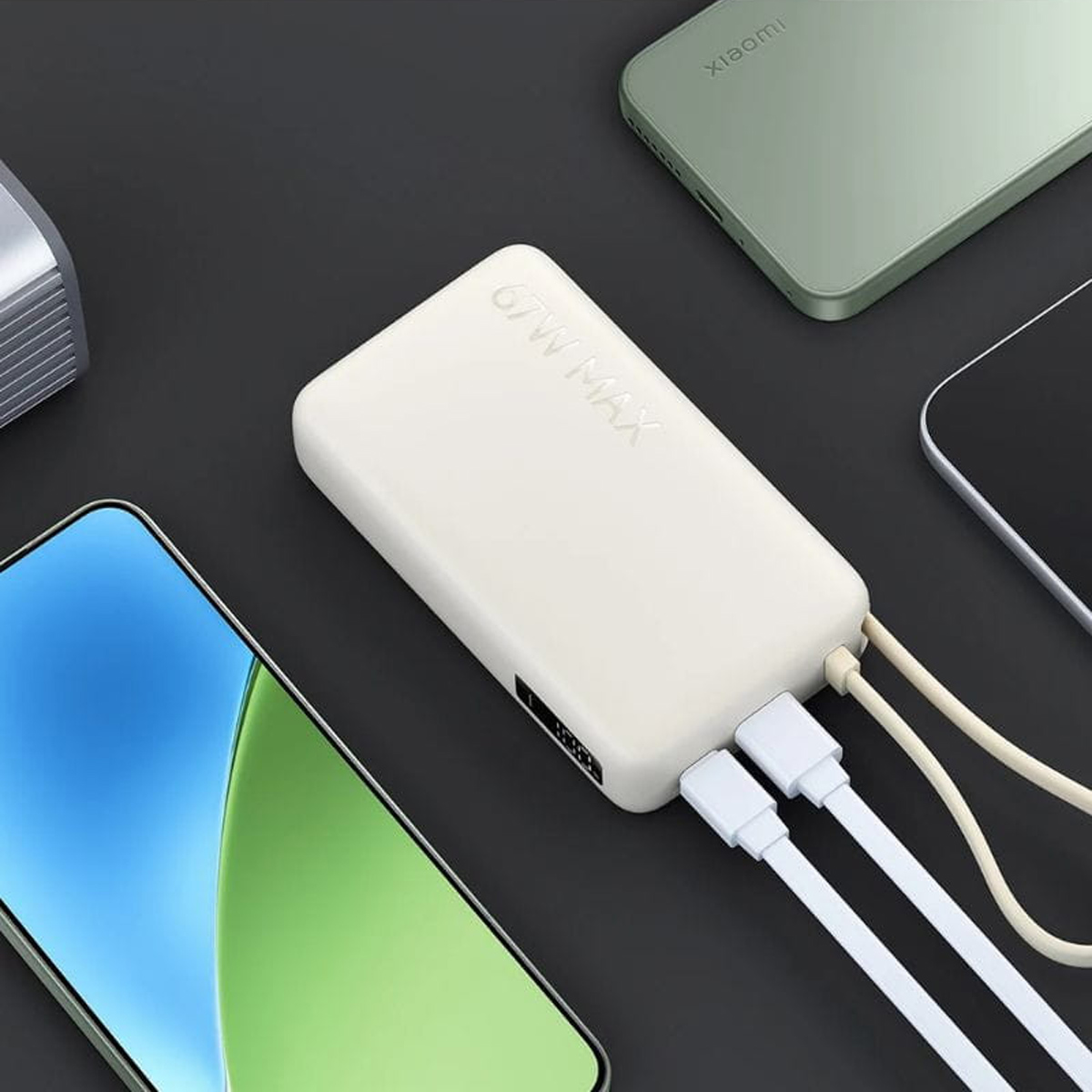 XIAOMI POWER BANK 10000 (67W) CON CABLE INTEGRADO - BEIGE - 4