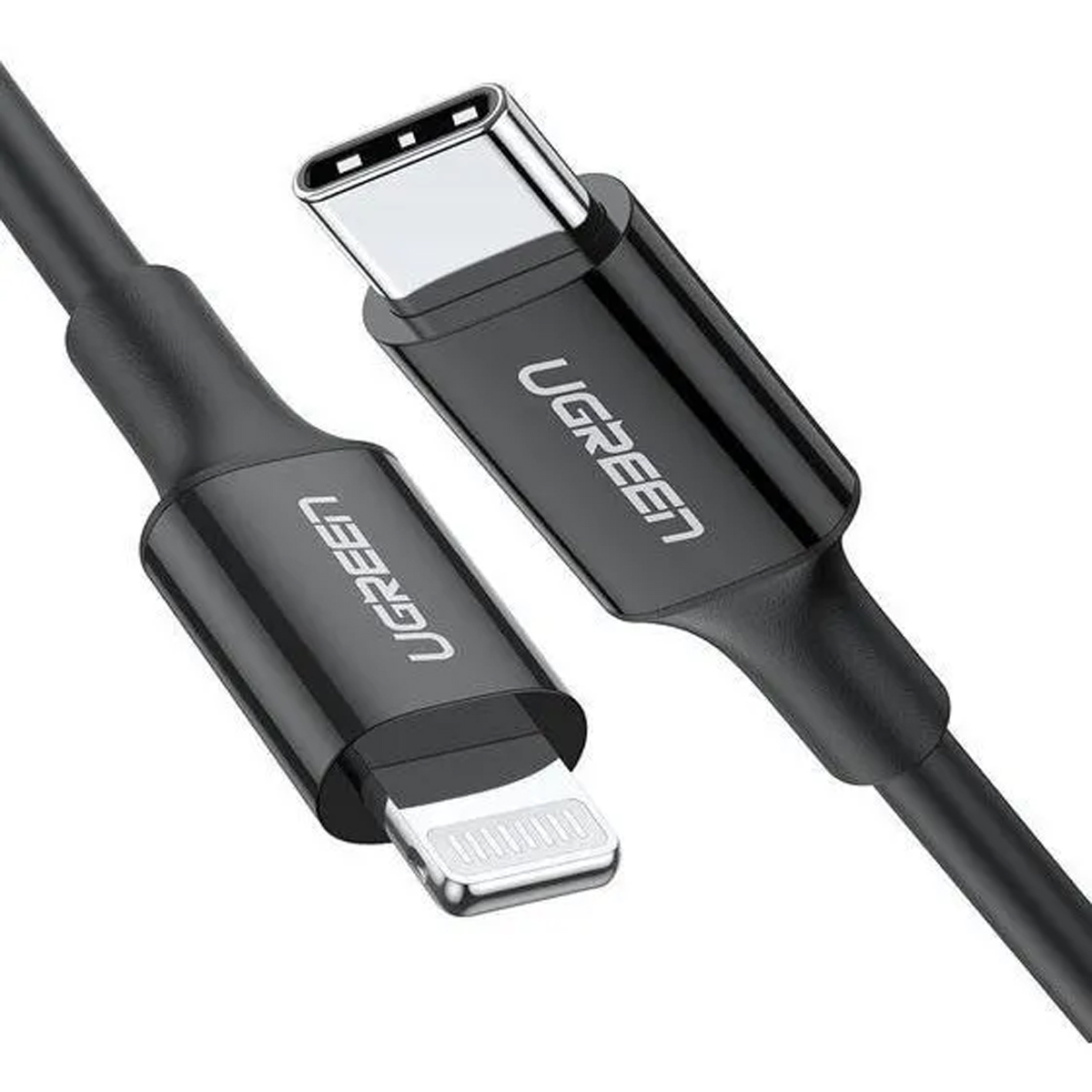 CABLE UGREEN CARGA RAPIDA USB-C A LIGHTNING 1M NEGRO - 2
