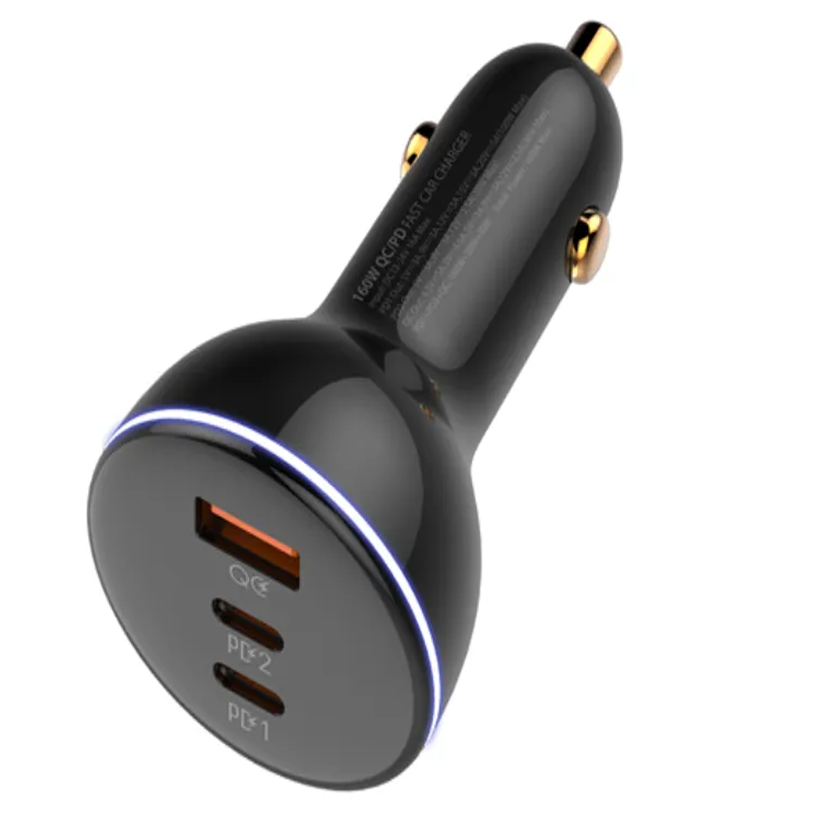 CARGADOR DE AUTO 160W LDNIO C102, 1 USB + 2X USB-C INCLUYE CABLE TIPO-C - 2