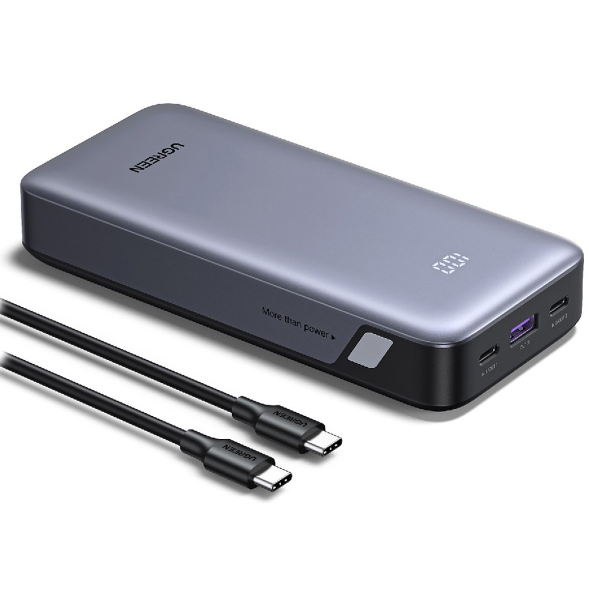 CARGADOR PORTÁTIL UGREEN 20000MAH 30W PD QC CON PANTALLA LCD - 55989B - 1