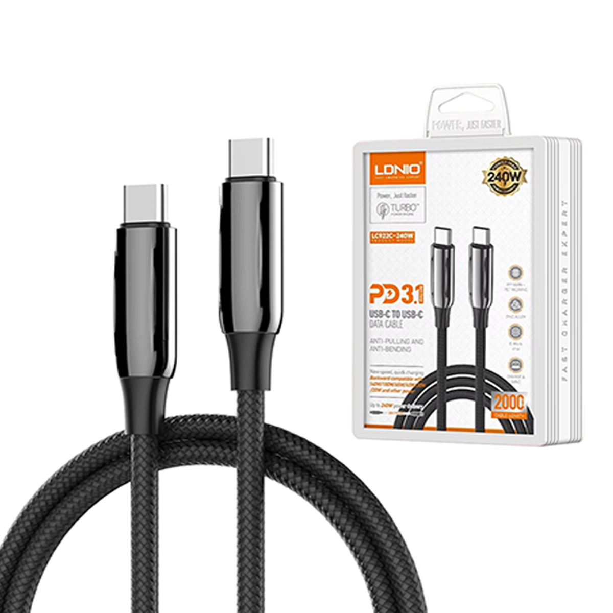 CABLE LDNIO 240W 2M LC922C CARGA RÁPIDA PARA TABLETS, LAPTOS ETC - 1