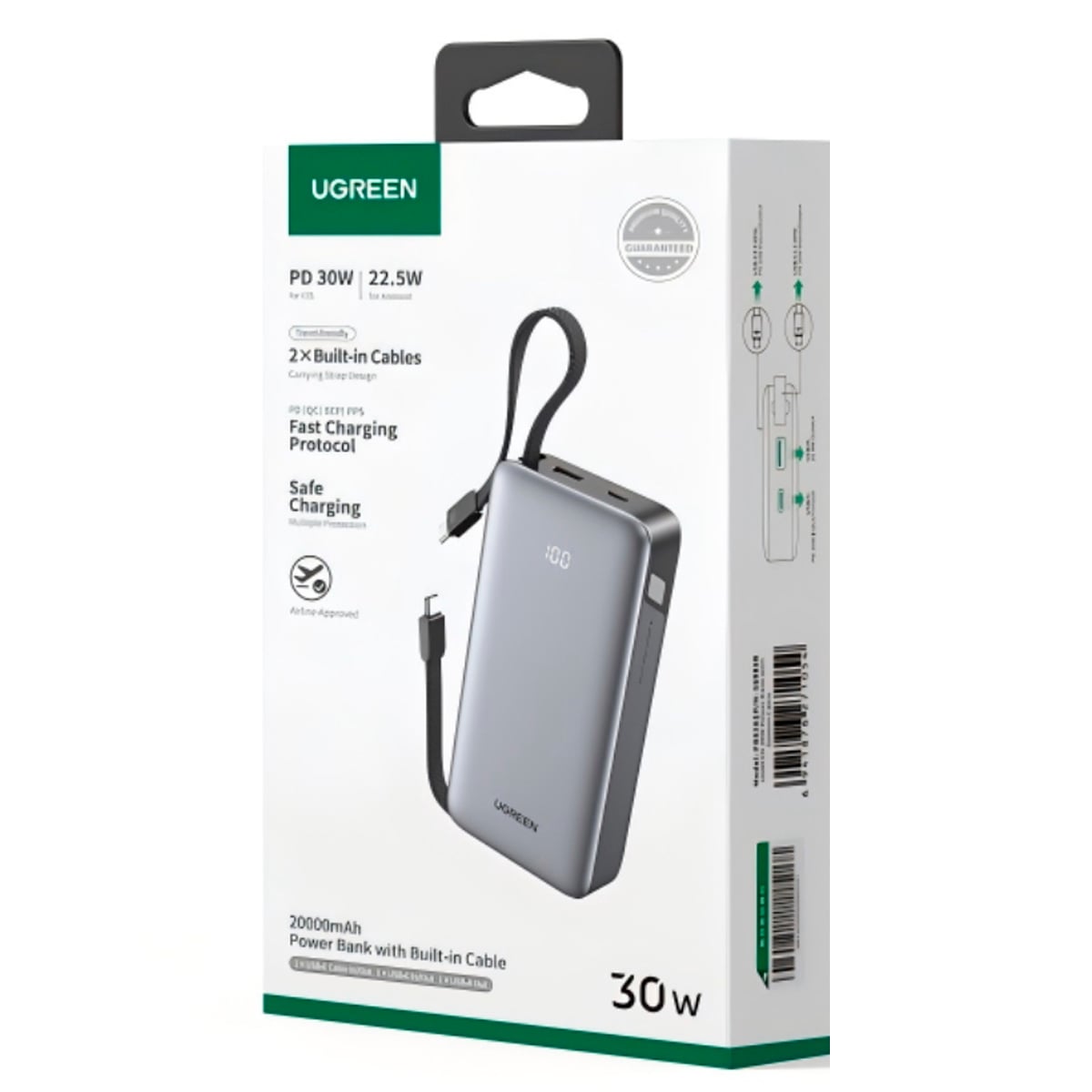 POWER BANK 20000MAH PD 30W UGREEN PB528 55985B 2 PORTS - 2