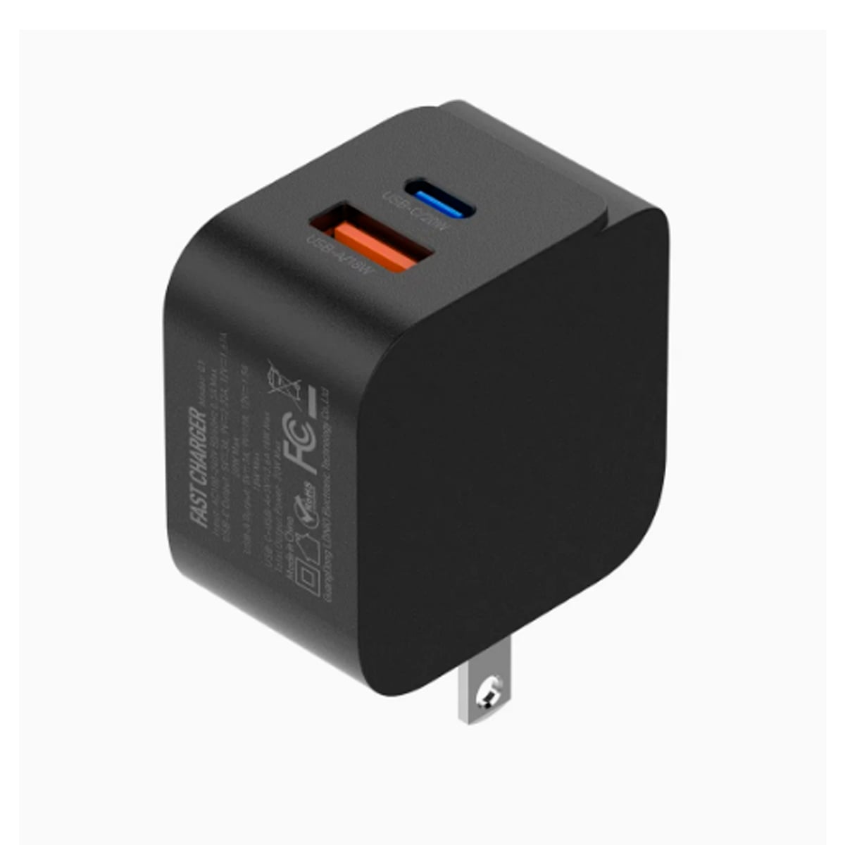 ADAPTADOR LDNIO Q1 FAST CHARGER 20W 2 PUERTOS USB Y USB-C NEGRO - 2