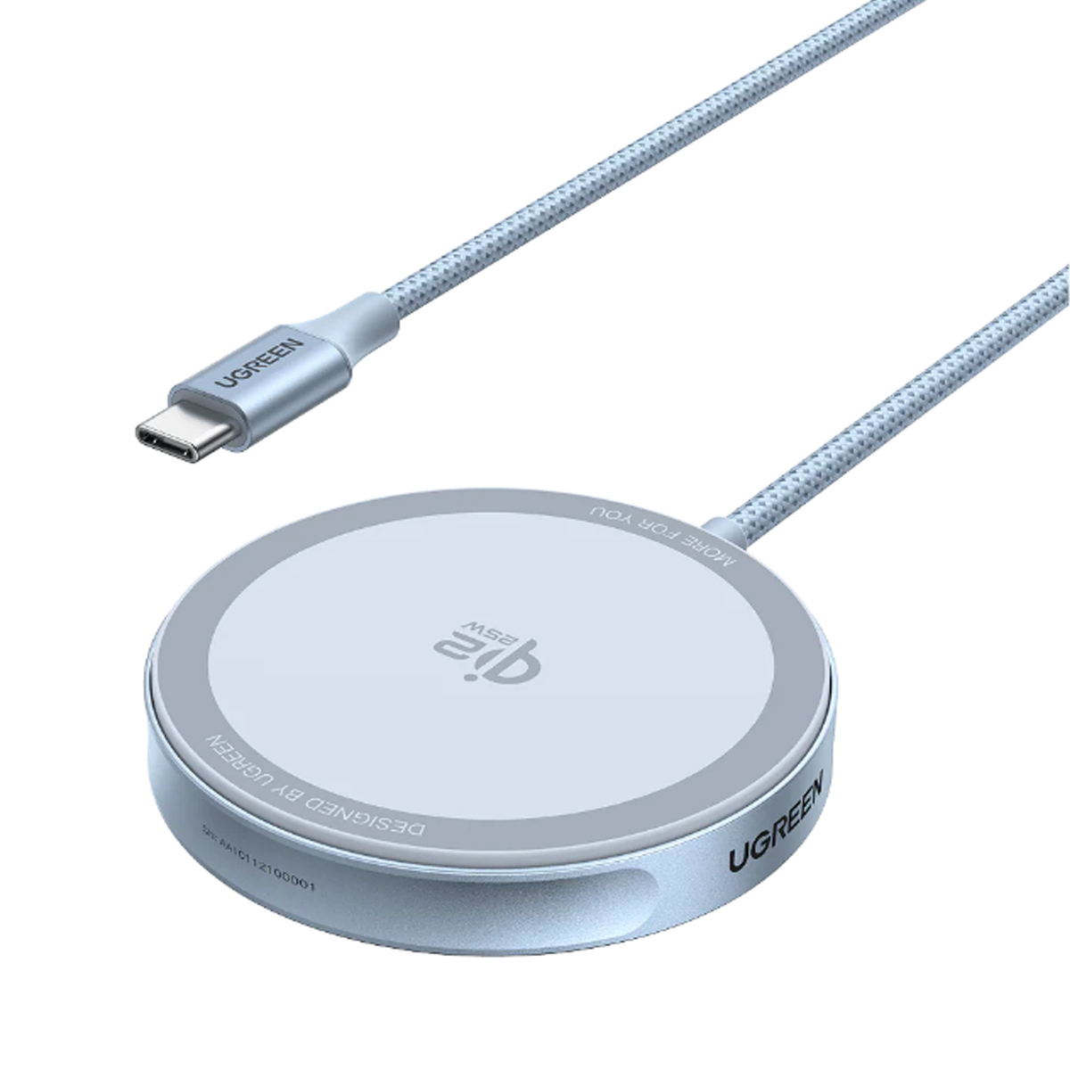 CARGADOR INALÁMBRICO UGREEN W753 MAGFLOW QI2 25W MAGSAFE CELESTE - 4