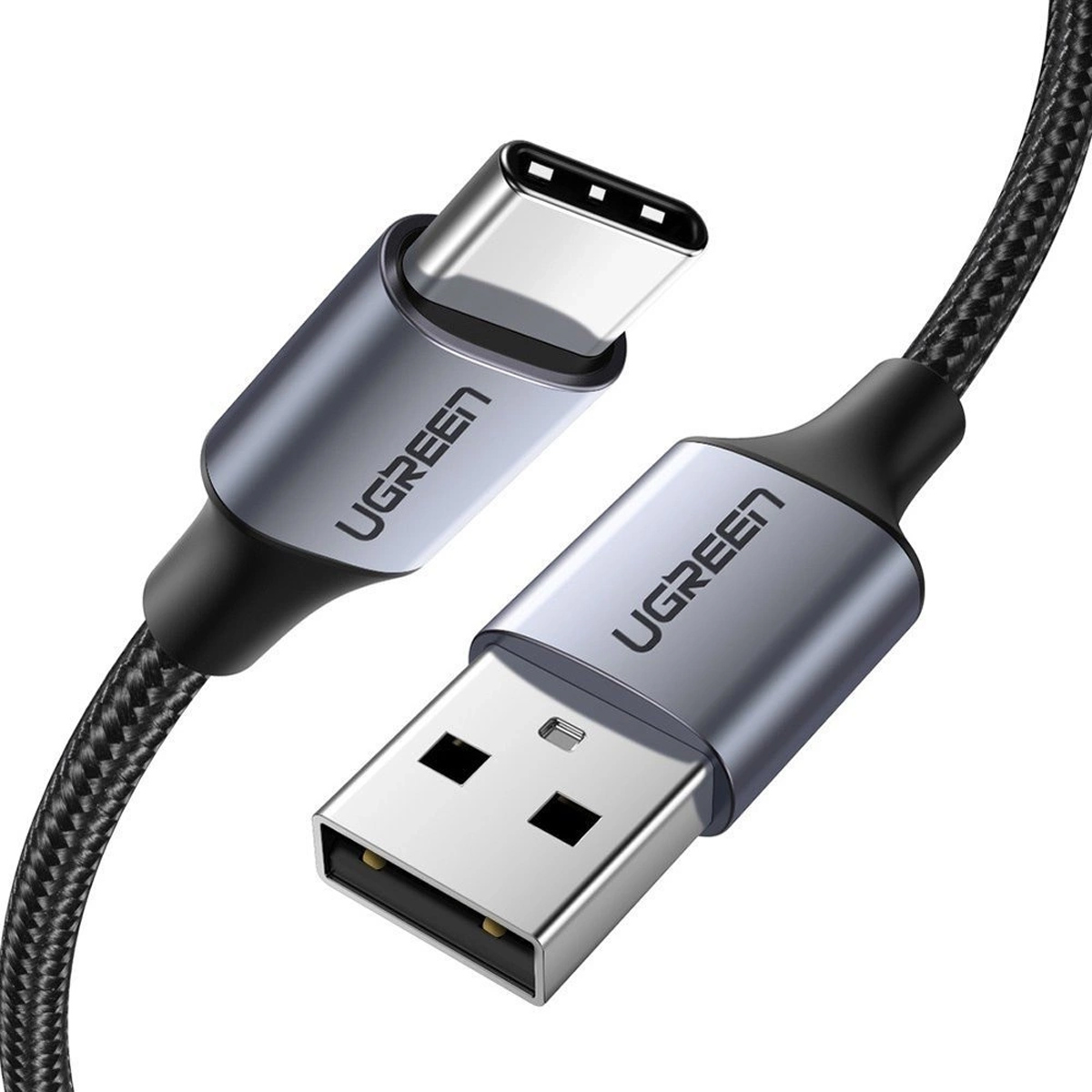CABLE UGREEN 60126 USB-A A USB-C TRENZADO DE ALUMINIO 1M - 1
