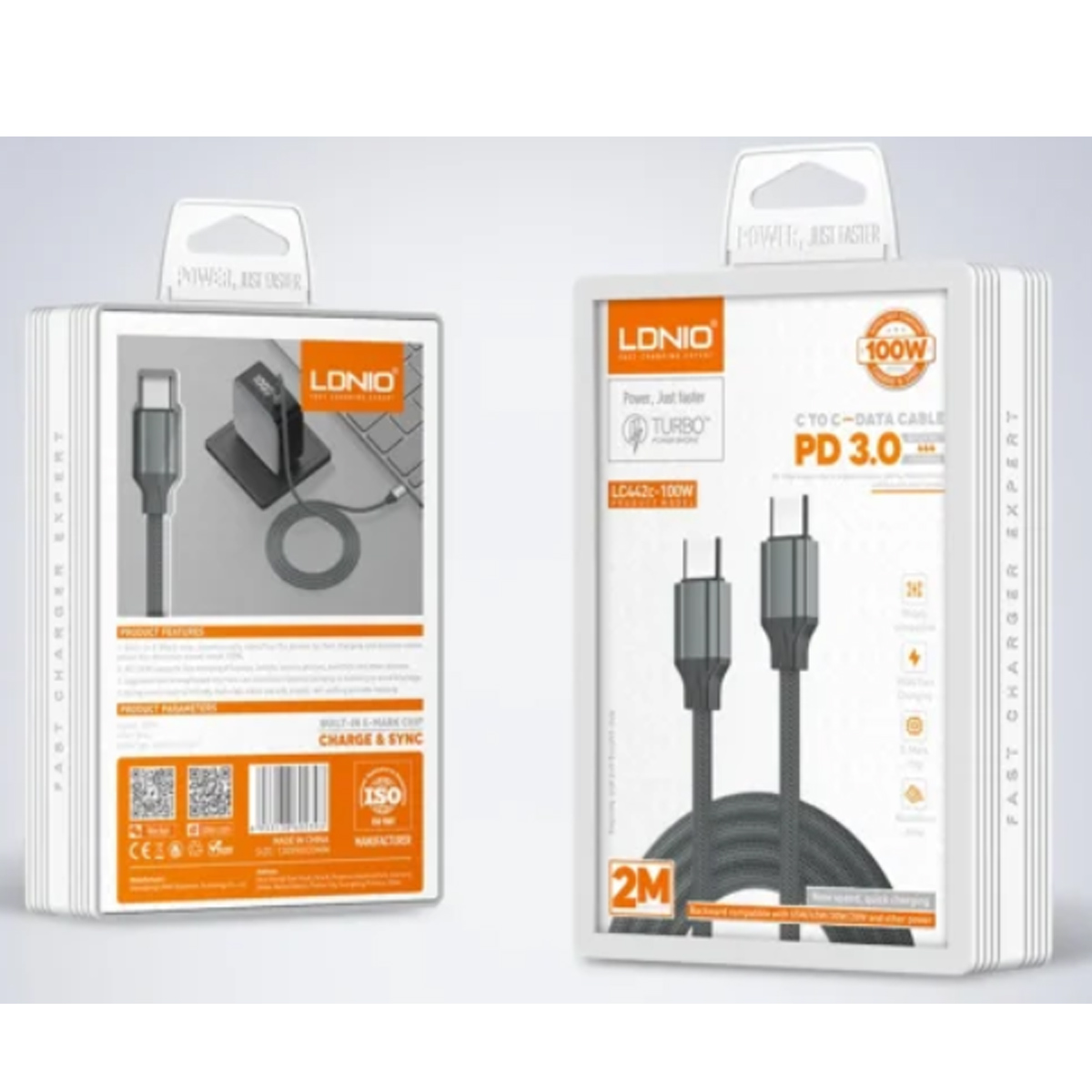CABLE LDNIO 100W LC442C 2M PARA SMARTPHONES, LAPTOS, IP SERIES 15, 16, 17 - 3