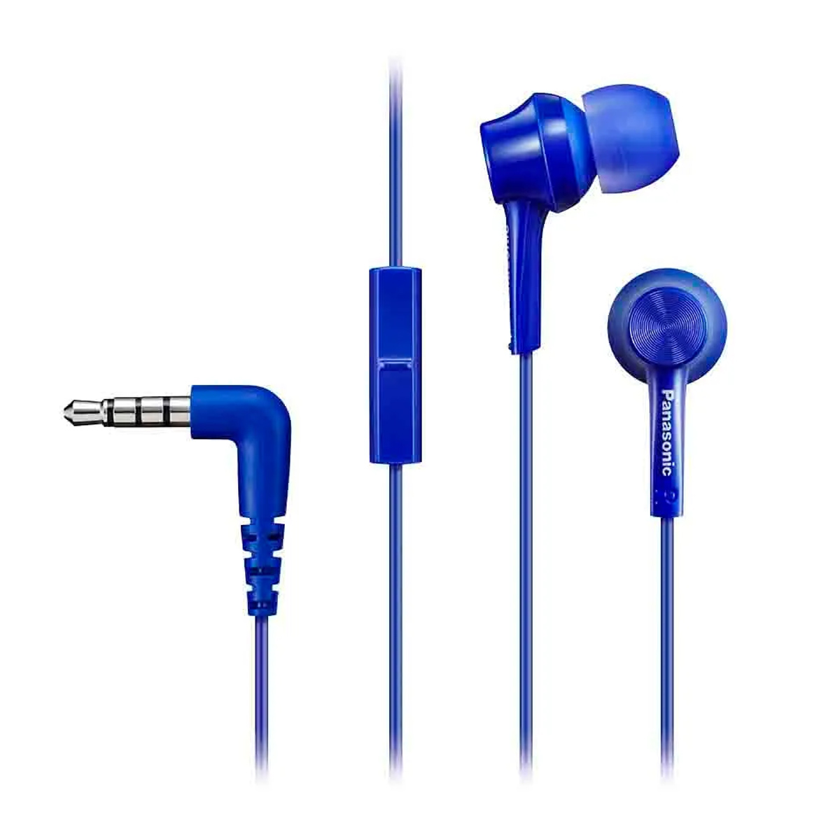 AUDÍFONOS PANASONIC RP-TCM115 CON MICRÓFONO AZUL - 1