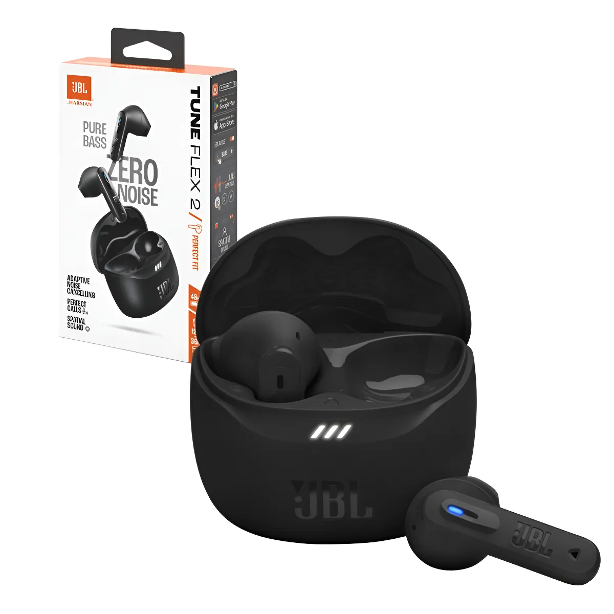 AUDIFONOS INALAMBRICOS BLUETOOTH TUNE FLEX 2 TWS JBL NEGRO - 1