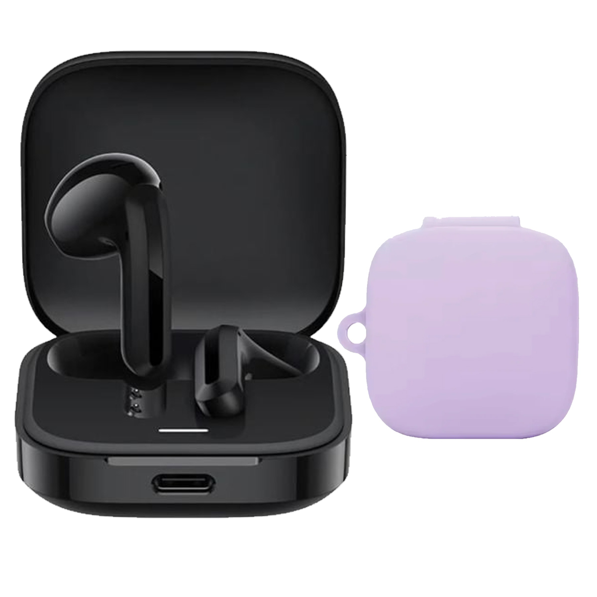 AUDIFONOS REDMI BUDS 6 ACTIVE NEGRO + CASE PROTECTOR LILA - 1