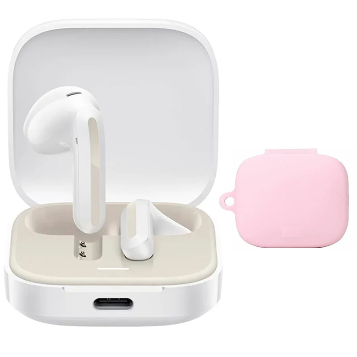 AUDIFONOS REDMI BUDS 6 ACTIVE BLANCO + CASE PROTECTOR ROSA - 1