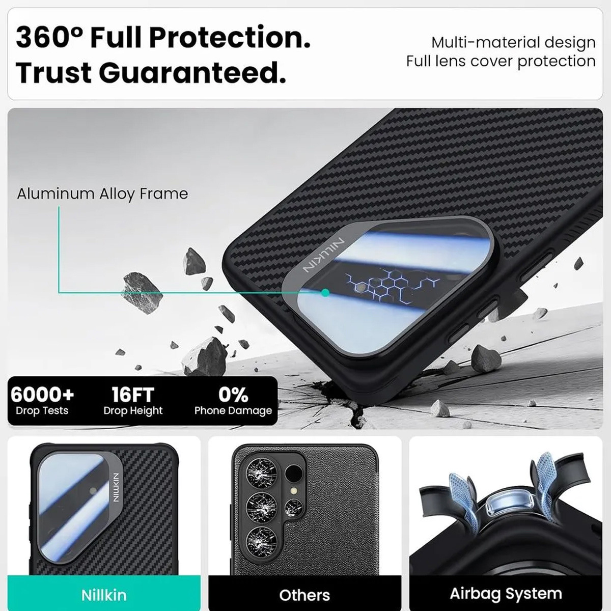 FUNDA NILLKIN SAMSUNG S26 ULTRA CARBOPROP CASE NEGRO - 5