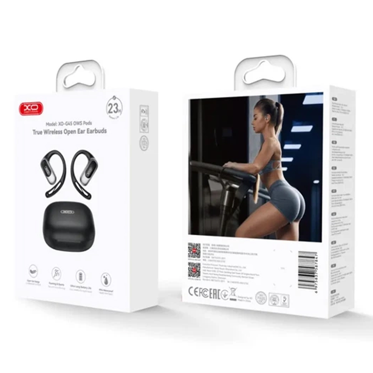 AUDÍFONOS DEPORTIVOS BLUETOOTH XO-G45 OWS CONDUCCIÓN ABIERTA NEGRO - 2