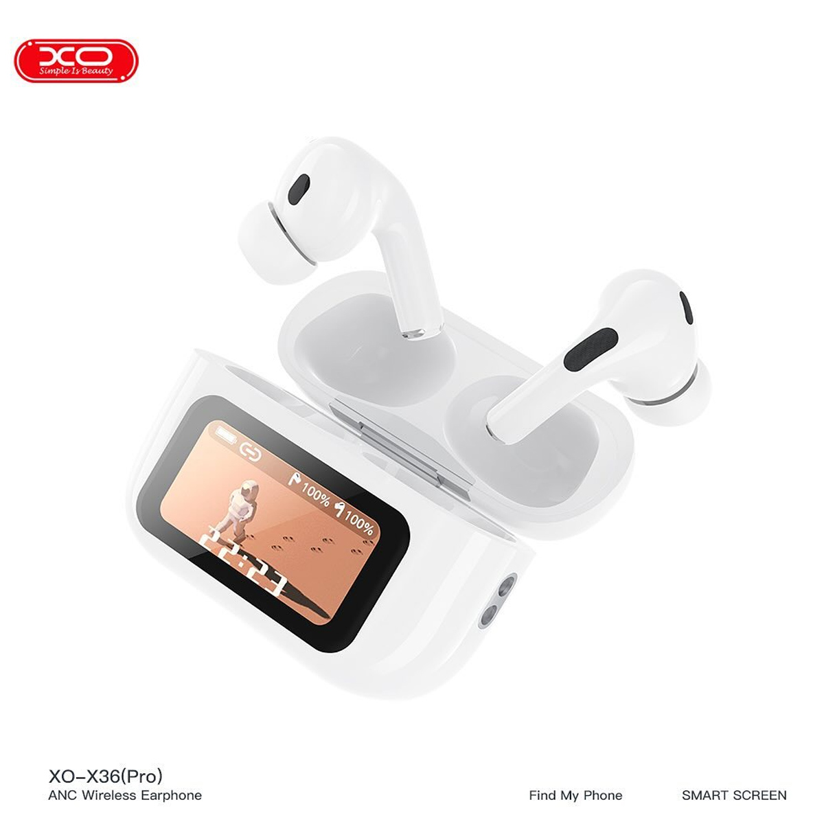 AUDÍFONOS INALÁMBRICOS CON PANTALLA TÁCTIL XO X36 PRO BLANCO - 2