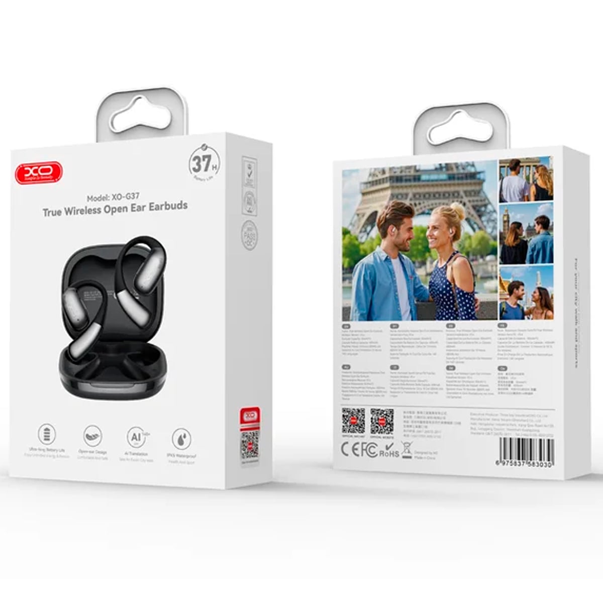 AUDÍFONOS BLUETOOTH XO G37 CON TRADUCCIÓN SIMULTÁNEA 37H - NEGRO - 2