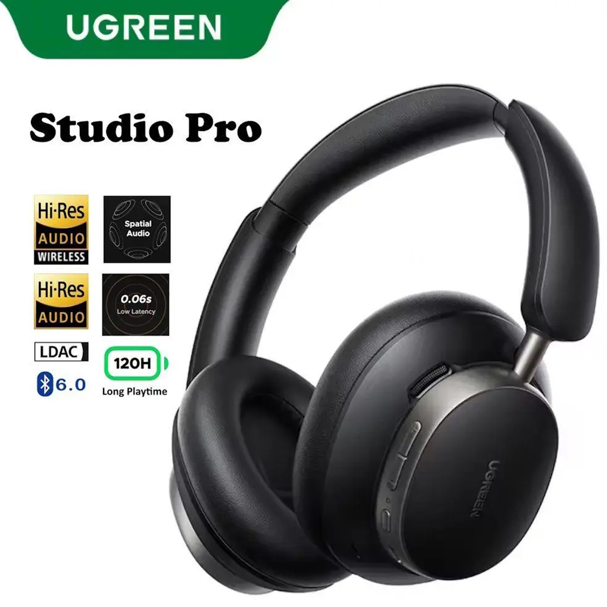 AUDIFONOS UGREEN STUDIO PRO HITUNE MAX6 120HR HYBRID ANC - BLACK - 4