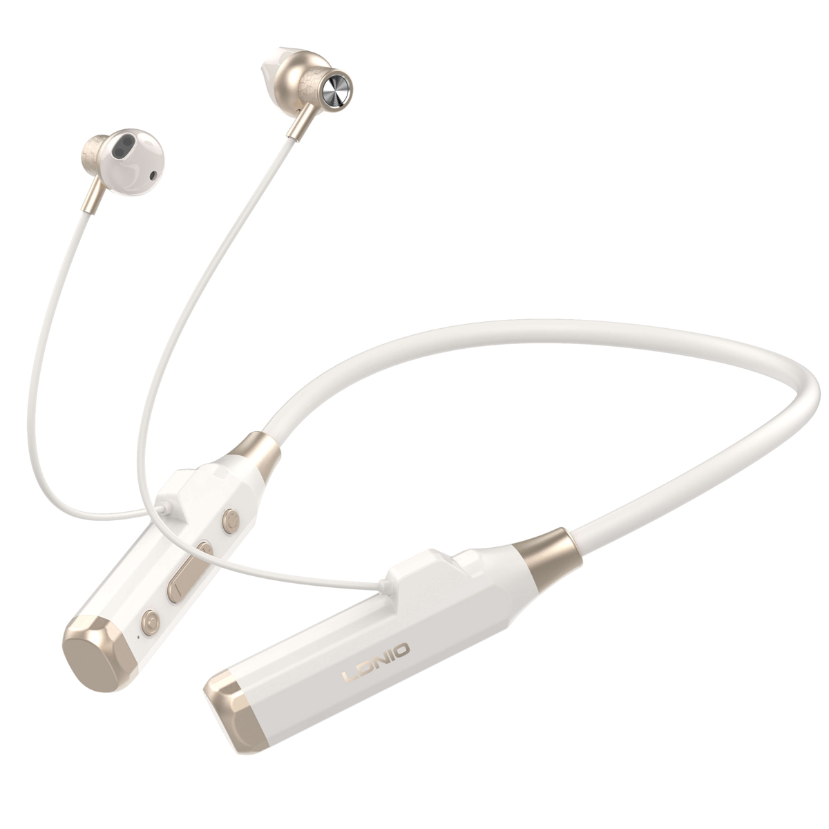 AUDÍFONOS BLUETOOTH LDNIO N05 DEPORTIVOS 140H PANTALLA LED - BLANCO - 1