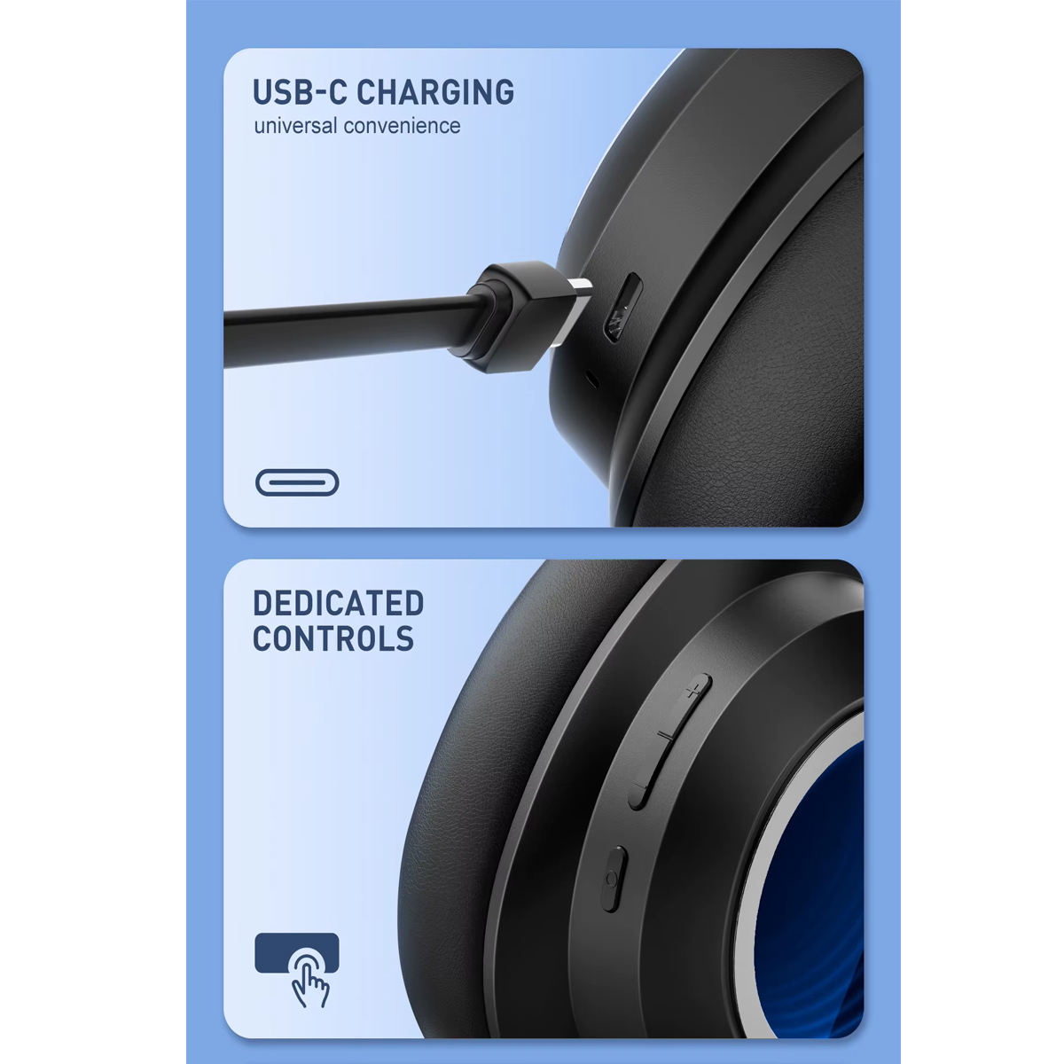 AUDIFONOS INALAMBRICOS LDNIO H01 BLUETOOTH BATERIA 130H - NEGRO - 2