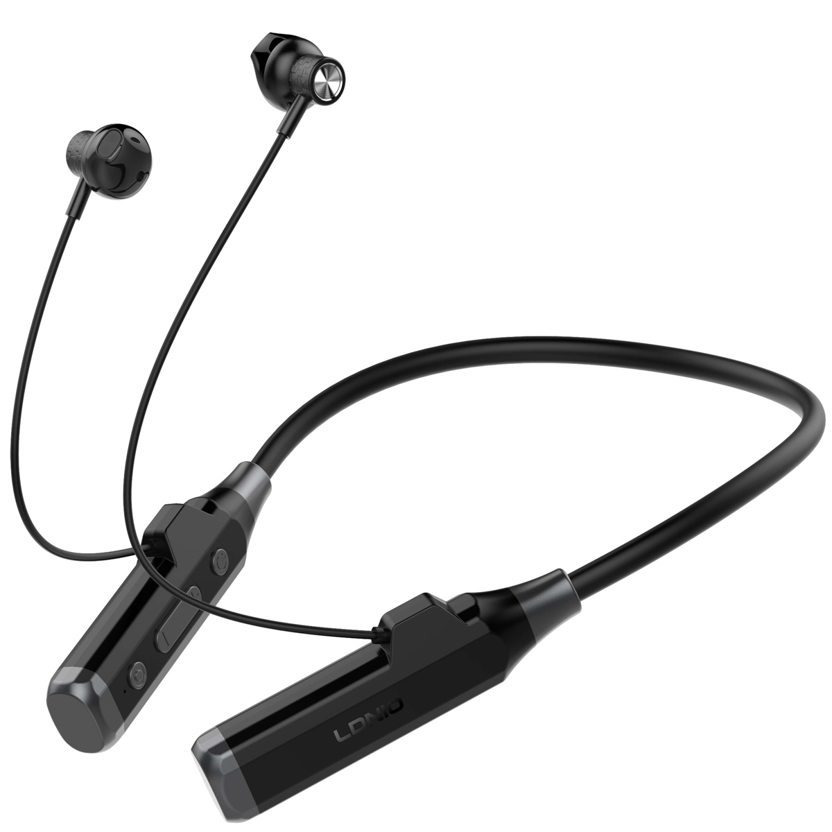 AUDÍFONOS BLUETOOTH LDNIO N05 DEPORTIVOS 140H PANTALLA LED - NEGRO - 4