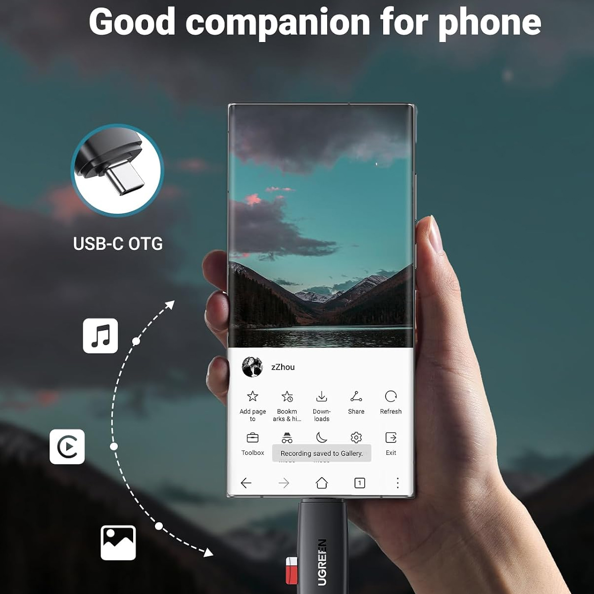 ADAPTADOR HUB LECTOR DE TARJETAS UGREEN 2 EN 1 USB-C SD MICRO SD 80191 - 4