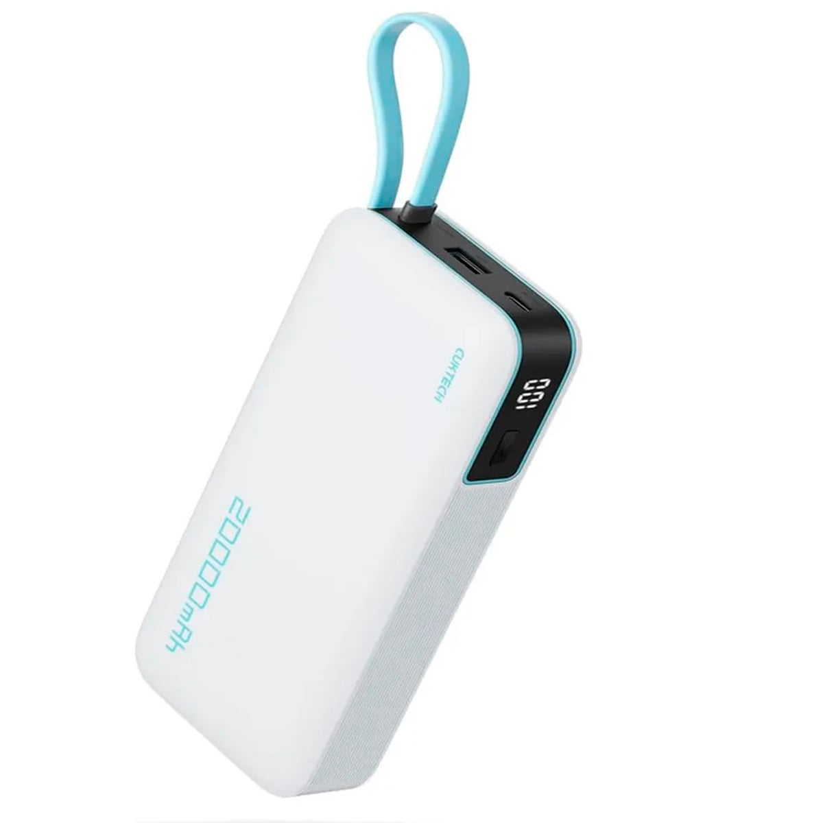 POWER BANK CUKTECH 20000MAH CP24 40W CON CABLE USB-C INTEGRADO - BLANCO - 2