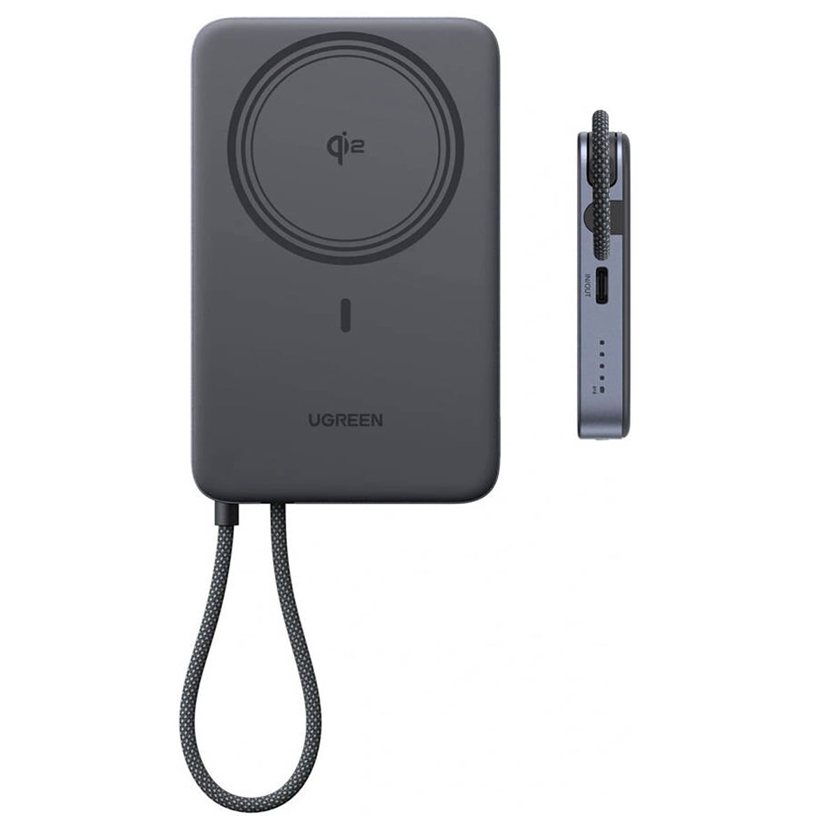 POWER BANK MAGNÉTICO UGREEN 10000MAH 30W QI2 MAGFLOW AIR PB570 - 75982B NEGRO - 2