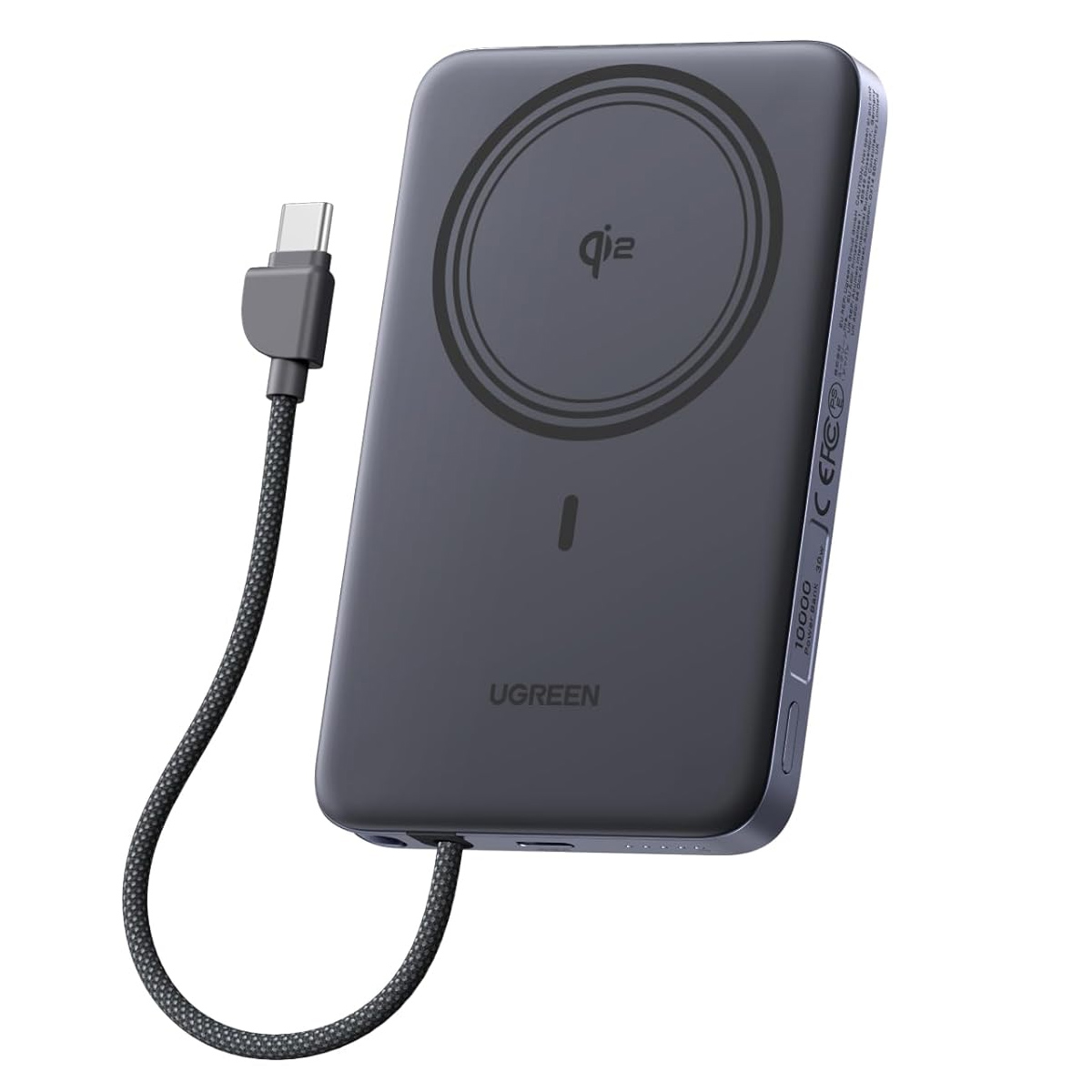 POWER BANK MAGNÉTICO UGREEN 10000MAH 30W QI2 MAGFLOW AIR PB570 - 75982B NEGRO - 6